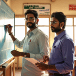 Realistic Picture of Bengali Teachers on smart board